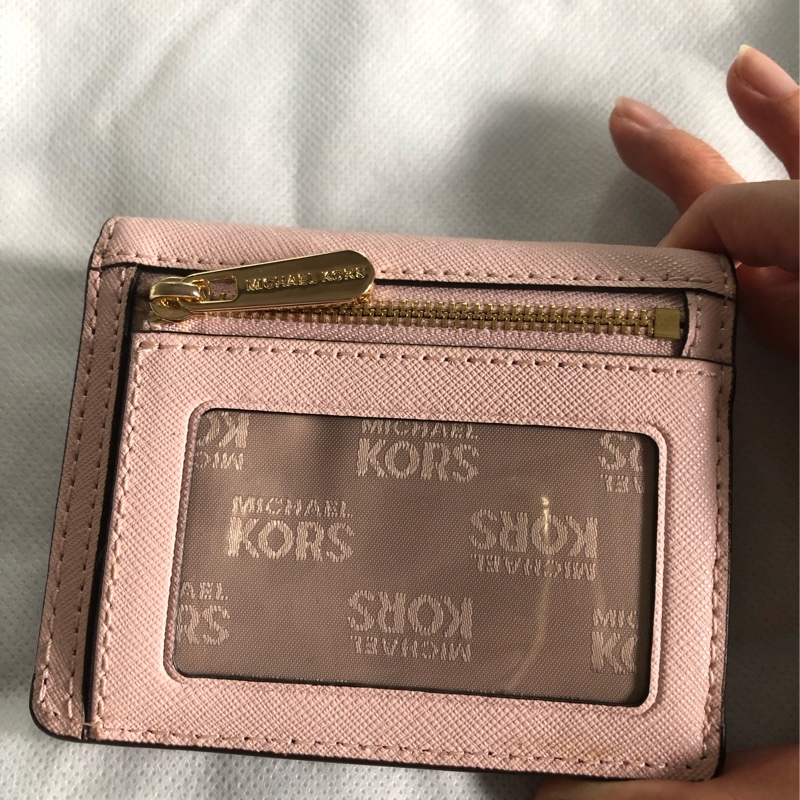 MICHAEL KORS_MK 防刮短夾 櫻花粉-4