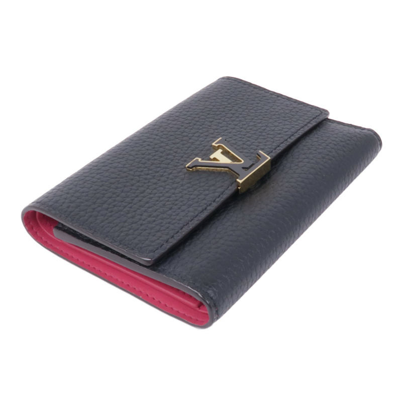 LOUIS VUITTON 【激減優惠】牛皮皮革Capucines Compact Wallet金扣錢包-3