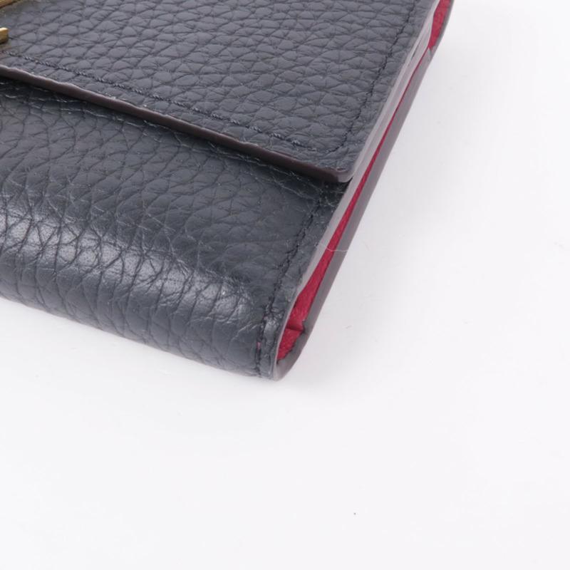 LOUIS VUITTON 【激減優惠】牛皮皮革Capucines Compact Wallet金扣錢包-6