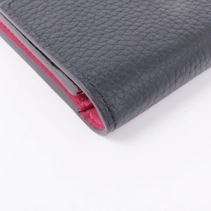 LOUIS VUITTON 【激減優惠】牛皮皮革Capucines Compact Wallet金扣錢包-8