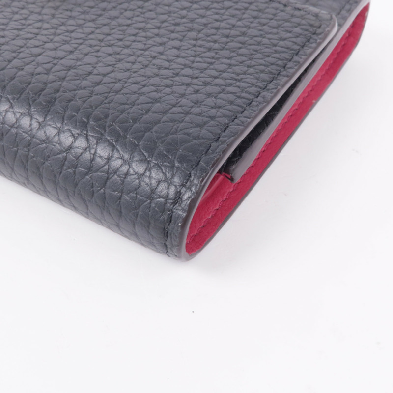 LOUIS VUITTON 【激減優惠】牛皮皮革Capucines Compact Wallet金扣錢包-9