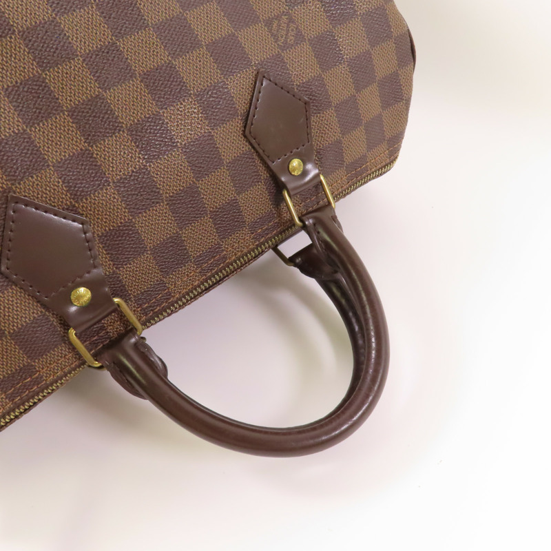 LOUIS VUITTON Damier Speedy 30金扣手挽袋-4