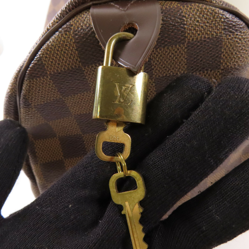 LOUIS VUITTON Damier Speedy 30金扣手挽袋-8
