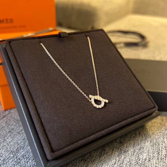 Hermes 愛馬仕小Q項鍊/玫瑰金鑽款/全新美品-1
