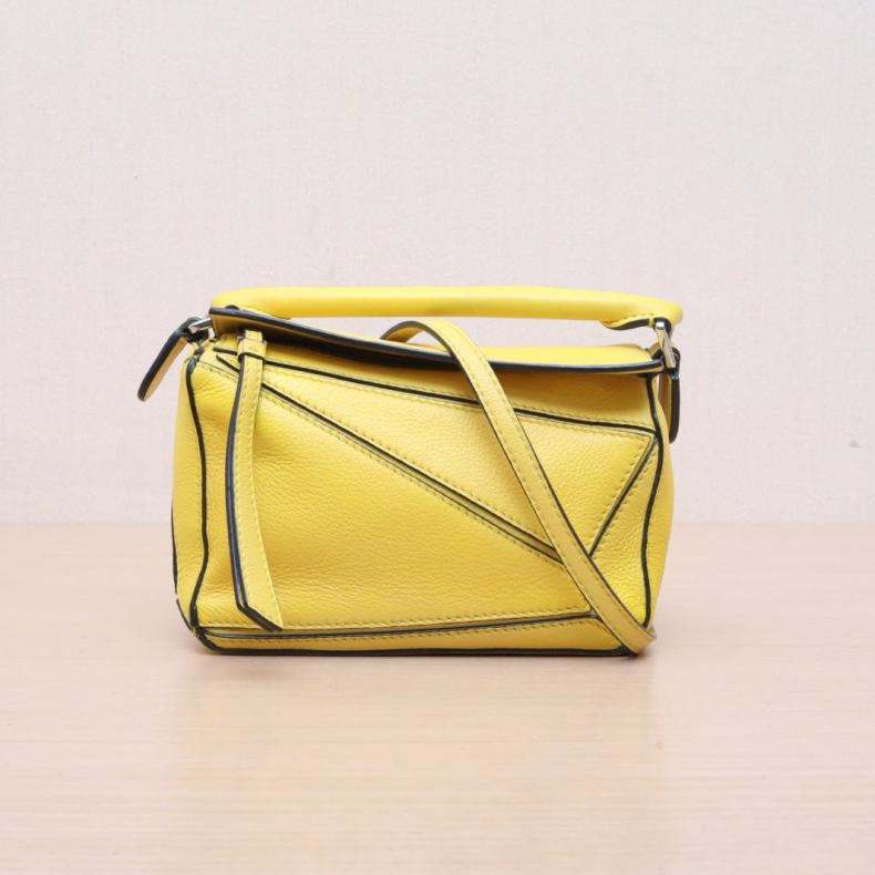 LOEWE(羅意威) Puzzle 18 幾何包 迷你 MINI 黃色-0