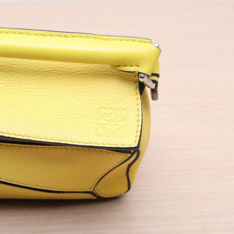 LOEWE(羅意威) Puzzle 18 幾何包 迷你 MINI 黃色-5