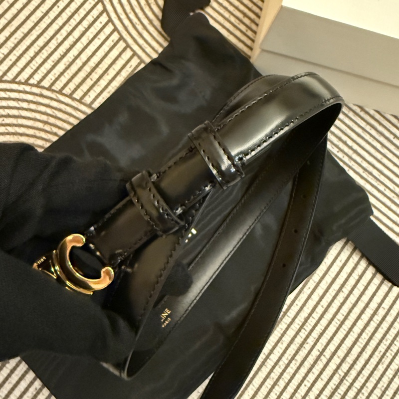 Celine 皮帶 75碼 2.5/1.8 都有 全新全配 帶膜-2