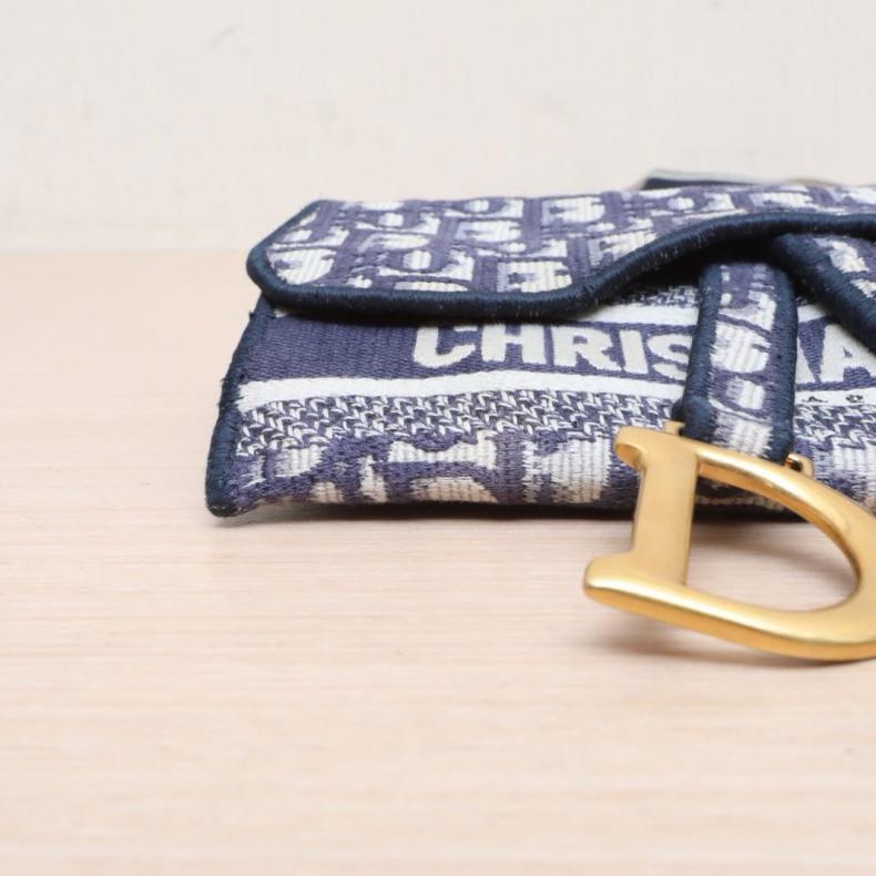 DIOR(迪奧) SADDLE 馬鞍 腰包 21 墨藍色 帆布 Oblique印花字母刺繡-3