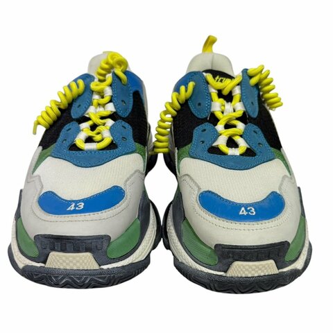 【美收精品】 BALENCIAGA Triple S 藍色拚色休閒鞋 2-433