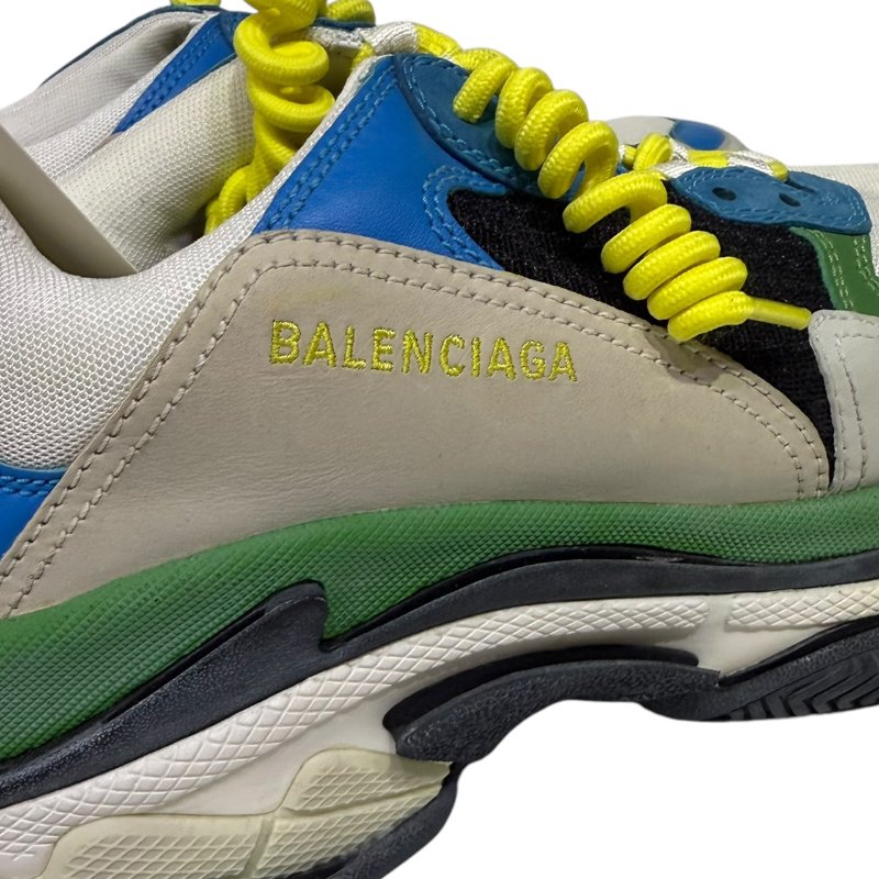 【美收精品】 BALENCIAGA Triple S 藍色拚色休閒鞋 2-433-9
