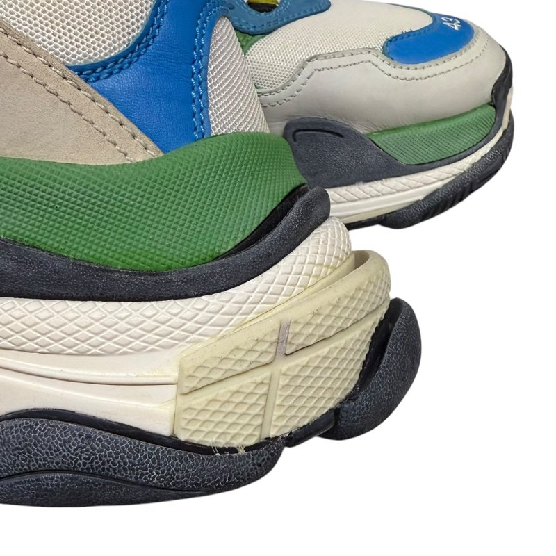 【美收精品】 BALENCIAGA Triple S 藍色拚色休閒鞋 2-433-10