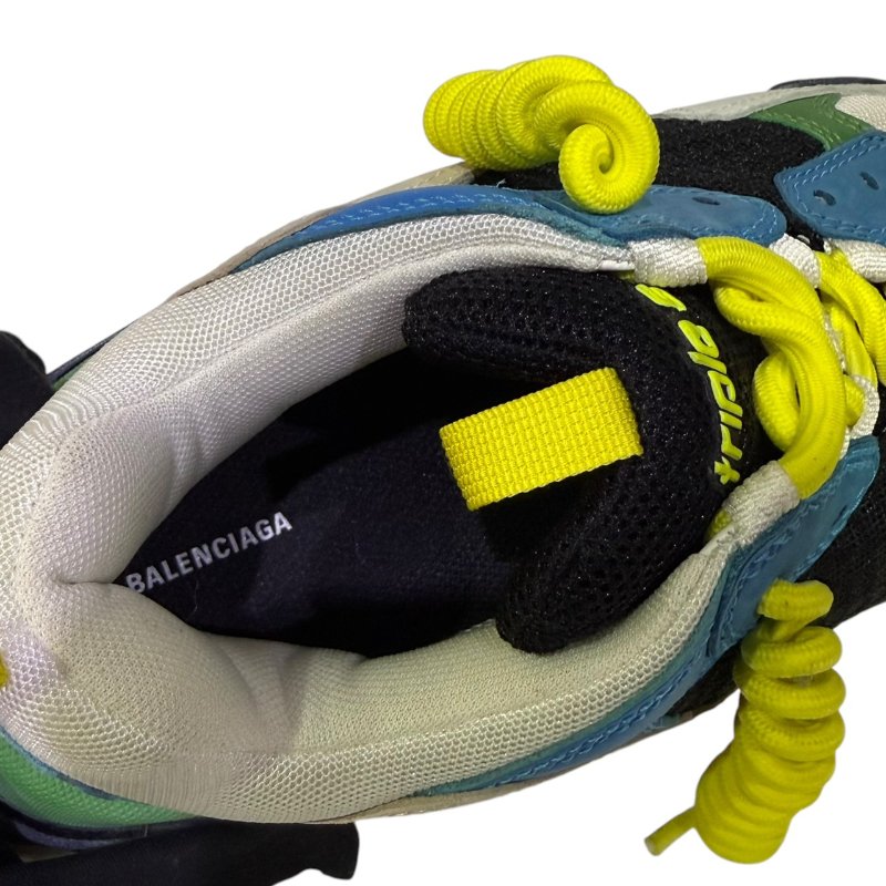 【美收精品】 BALENCIAGA Triple S 藍色拚色休閒鞋 2-433-11