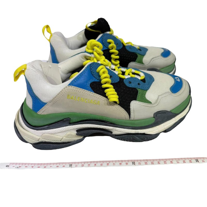【美收精品】 BALENCIAGA Triple S 藍色拚色休閒鞋 2-433-15