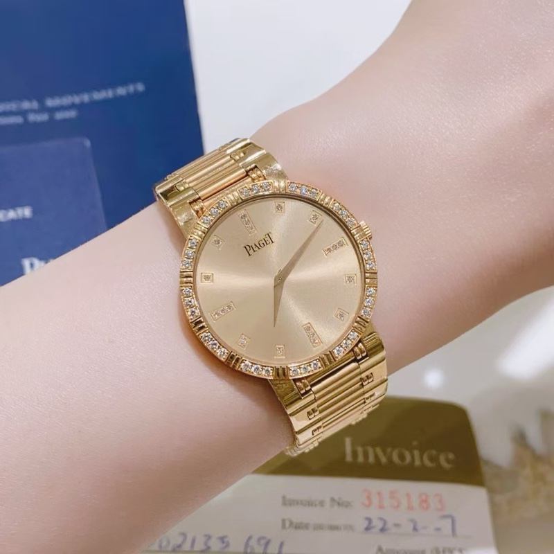 伯爵珠寶腕錶G0A28530玫瑰金原鑽31mm手動機械女表-4