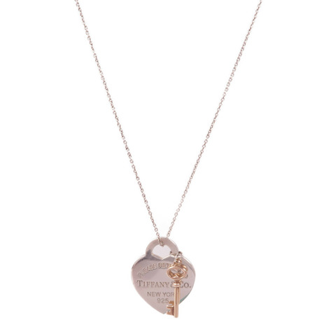 TIFFANY＆CO 925純銀/金屬Heart Necklace項鍊