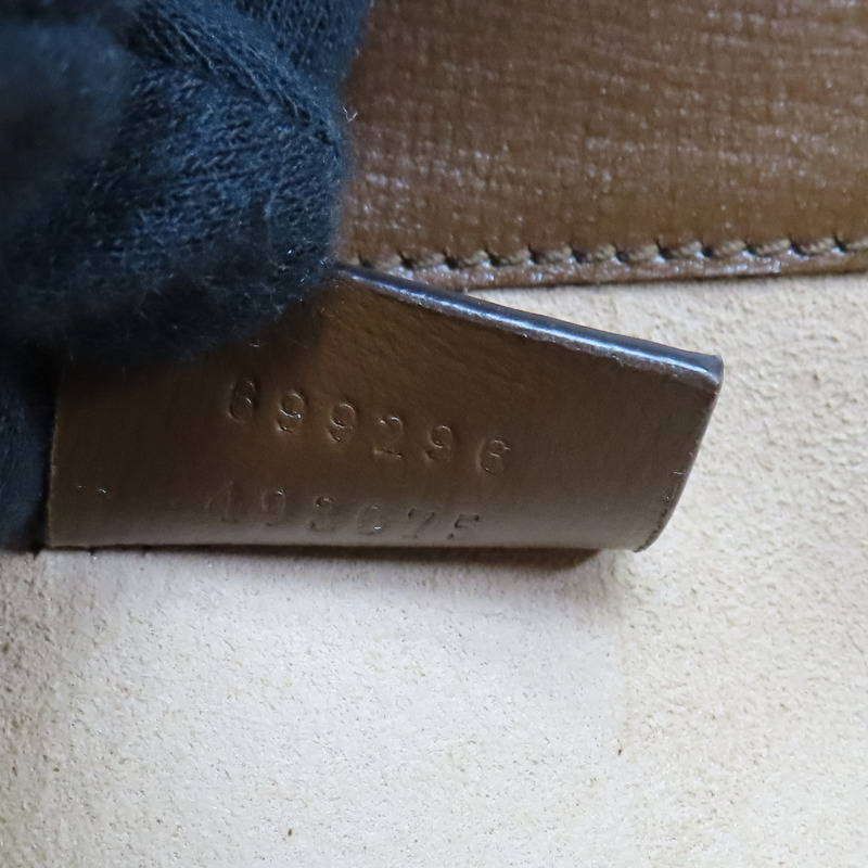 棕色 GG Supreme 帆布 牛皮 Horsebit 1955 馬銜釦 肩背包【GUCCI 古馳】 699296-7