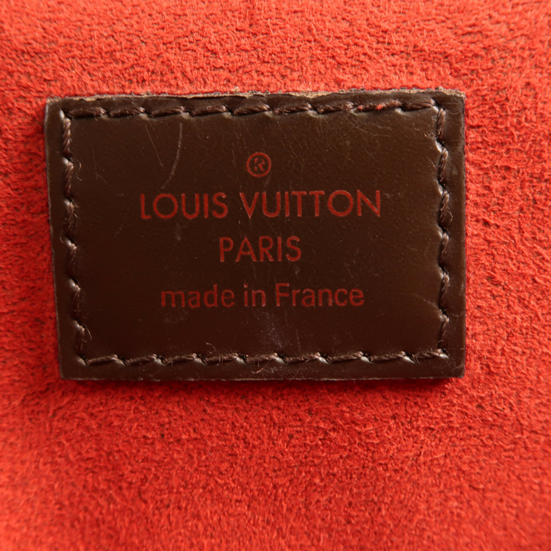 LOUIS VUITTON Damier Trevi金扣手挽肩背兩用袋棕色-10