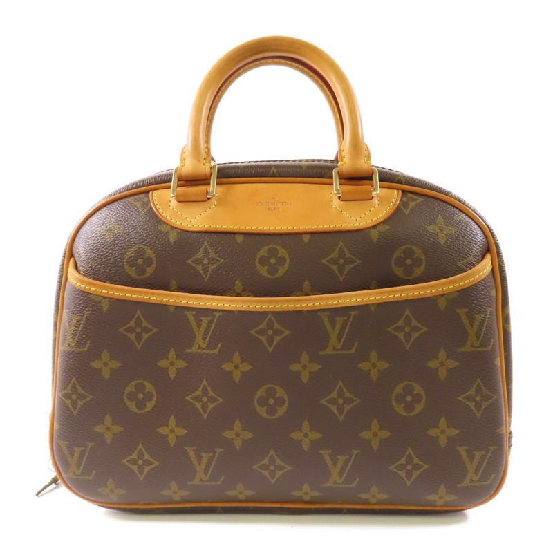 LOUIS VUITTON Monogram Trouville金扣手挽袋棕色-0