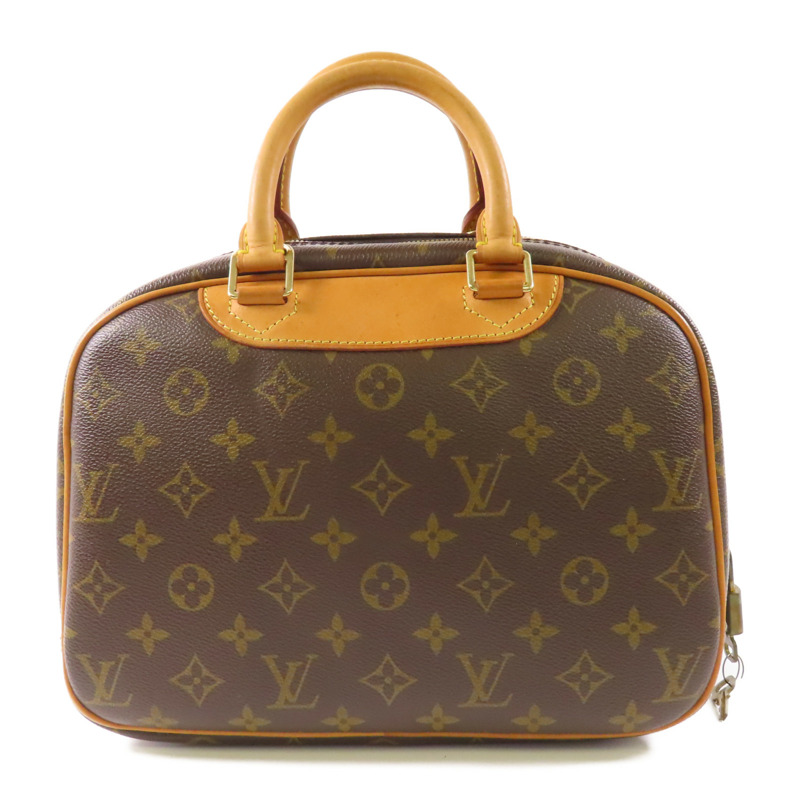LOUIS VUITTON Monogram Trouville金扣手挽袋棕色-1