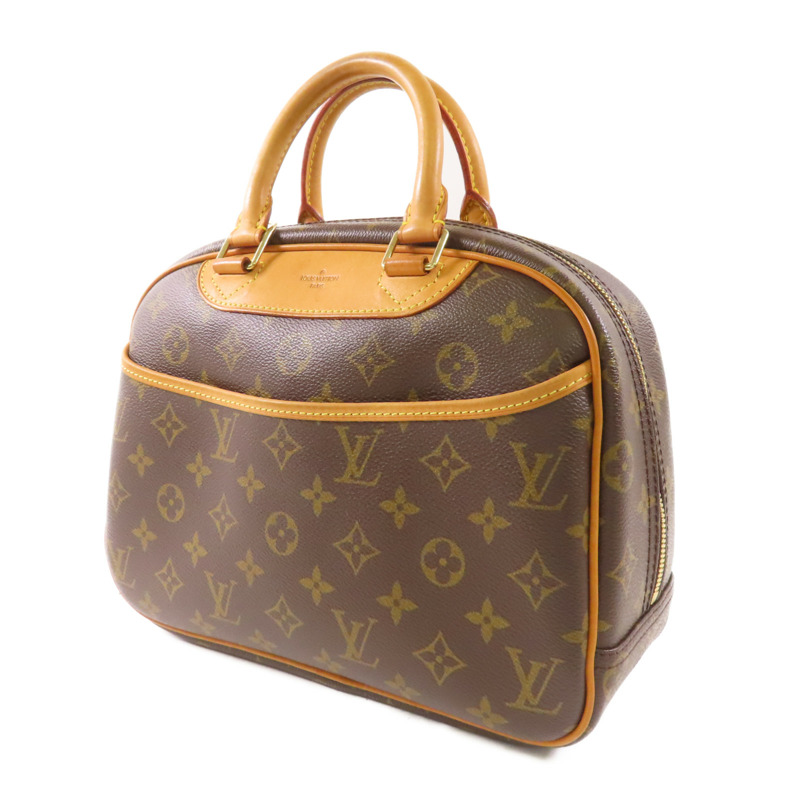 LOUIS VUITTON Monogram Trouville金扣手挽袋棕色-2