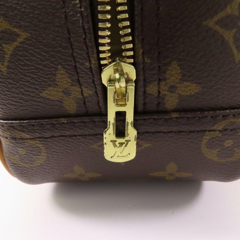 LOUIS VUITTON Monogram Trouville金扣手挽袋棕色-9