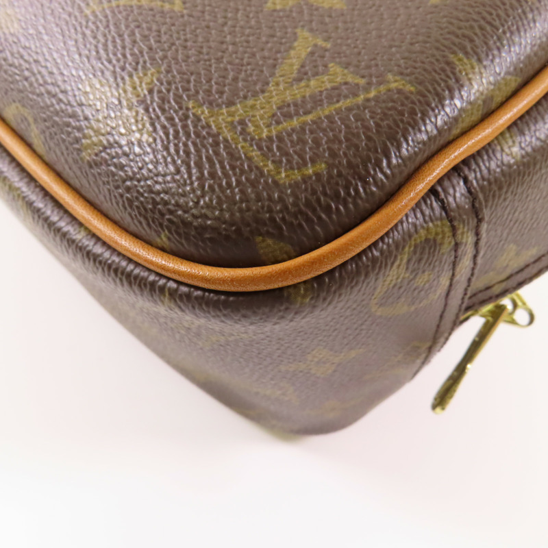 LOUIS VUITTON Monogram Trouville金扣手挽袋棕色-11
