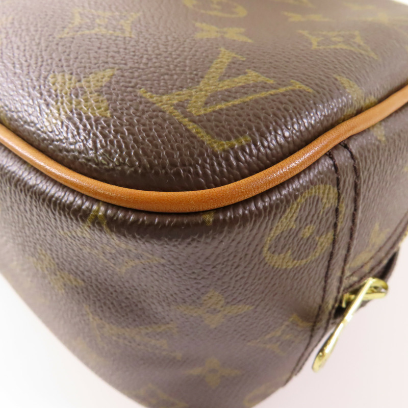 LOUIS VUITTON Monogram Trouville金扣手挽袋棕色-13
