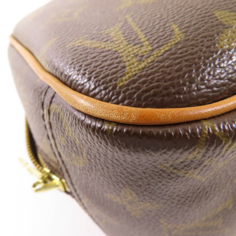 LOUIS VUITTON Monogram Trouville金扣手挽袋棕色-14