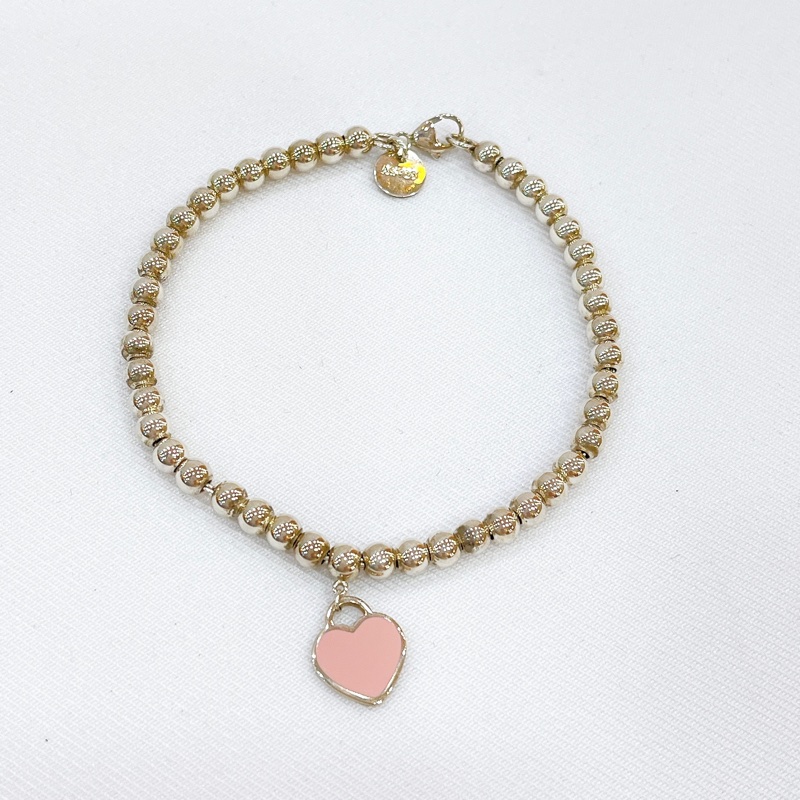 莉亞精品♡ Tiffany&co 愛心珠珠手鏈s925 二手-4