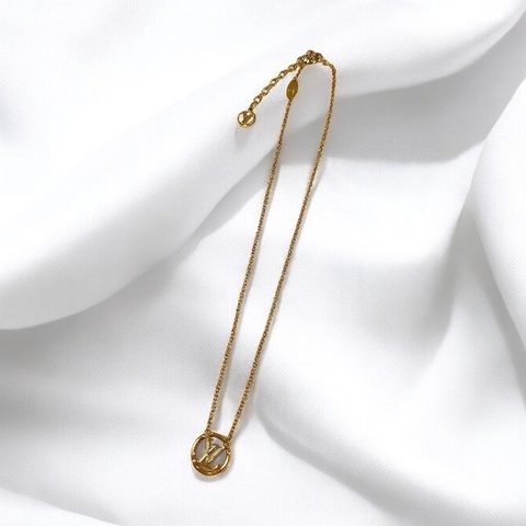莉亞精品♡ LV M80259 圓形logo貝母項鍊 全新閒置品