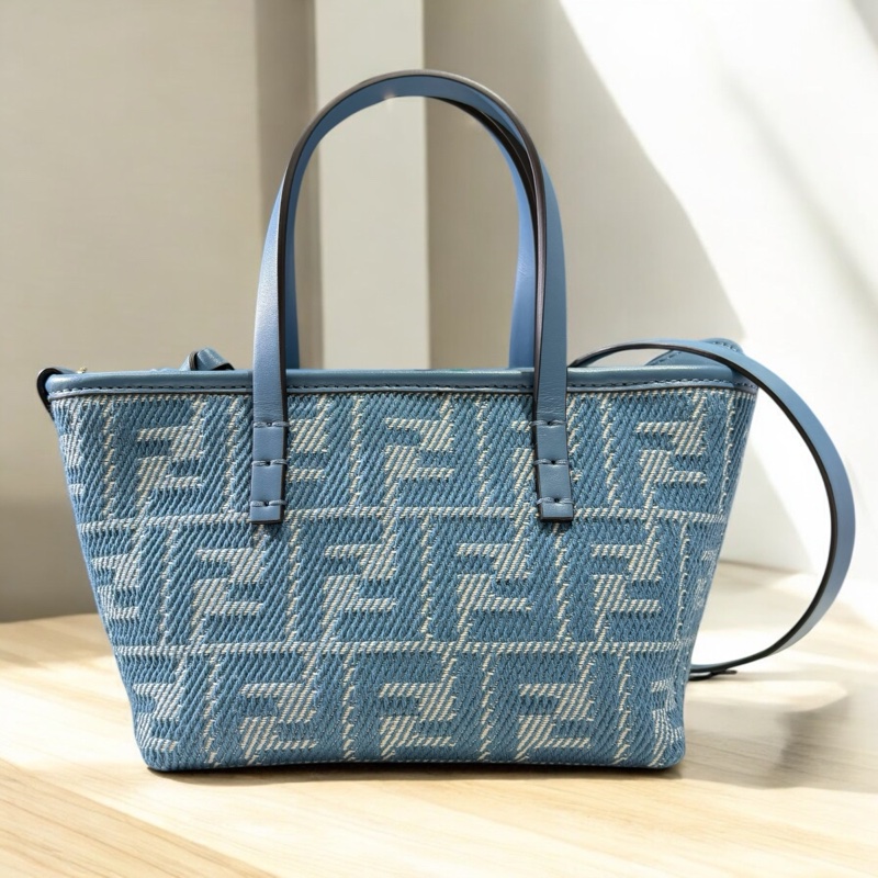 Fendi FF提花布牛仔迷你購物包-0