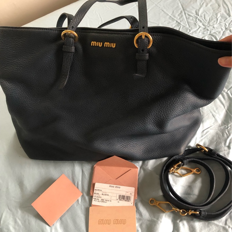 miumiu 肩背兩用包 藏青色-0