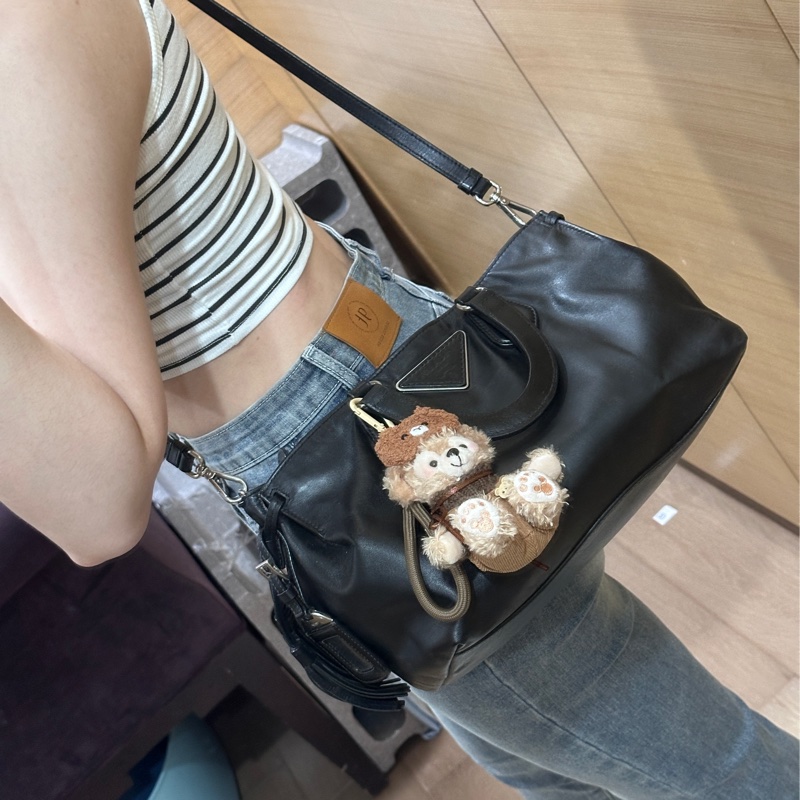 Prada 牛皮 all black秀款 可手提/肩背的托特包-2