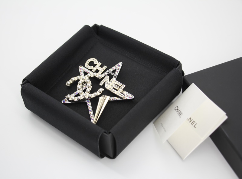 Chanel A21C 水鑽仿珍珠鏤空星形胸針-9