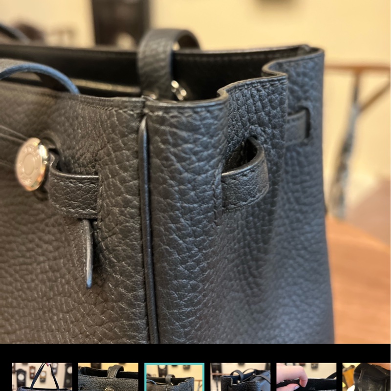 愛馬仕肩背包 黑銀配色 類花園包herbag-7