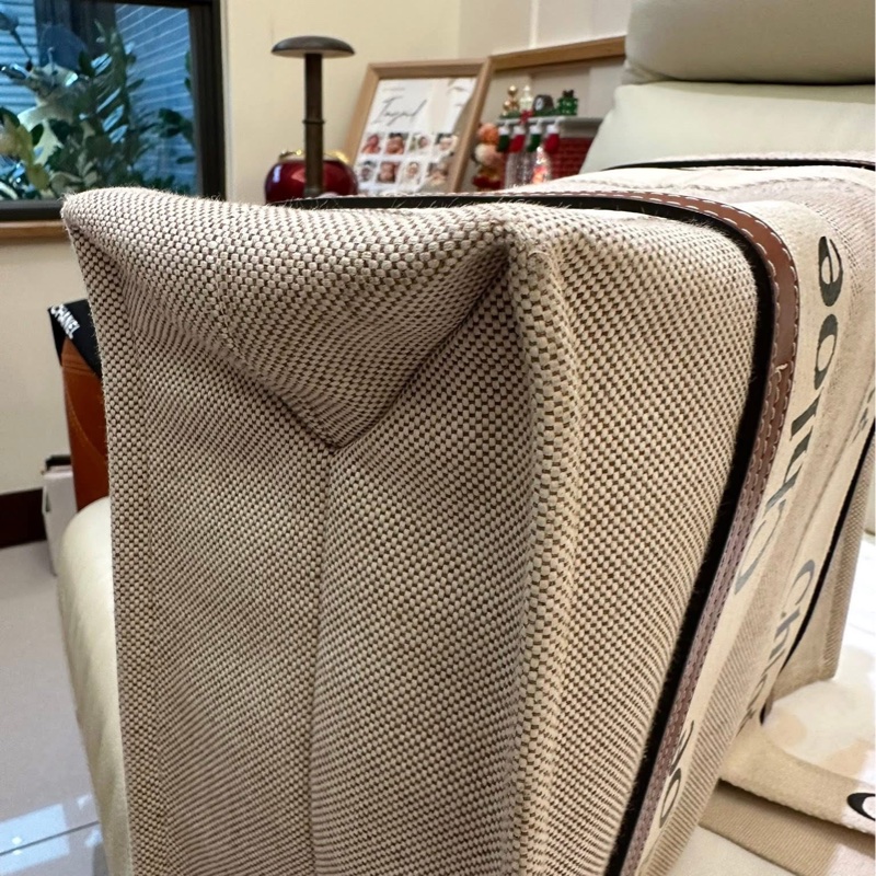 🧚🏻Chloé Woody Tote Bag帆布托特包 (中號/焦糖咖色)（改版前的淺亞麻☺️）-5