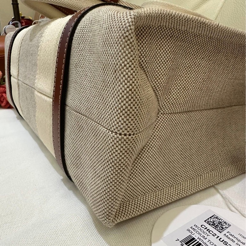 🧚🏻Chloé Woody Tote Bag帆布托特包 (中號/焦糖咖色)（改版前的淺亞麻☺️）-12