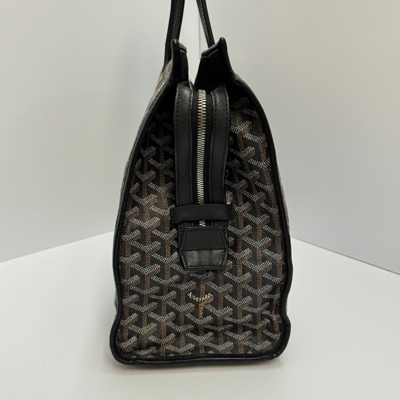 (極稀有💝 外觀超美) Goyard 戈雅 經典老花 黑色托特包-4