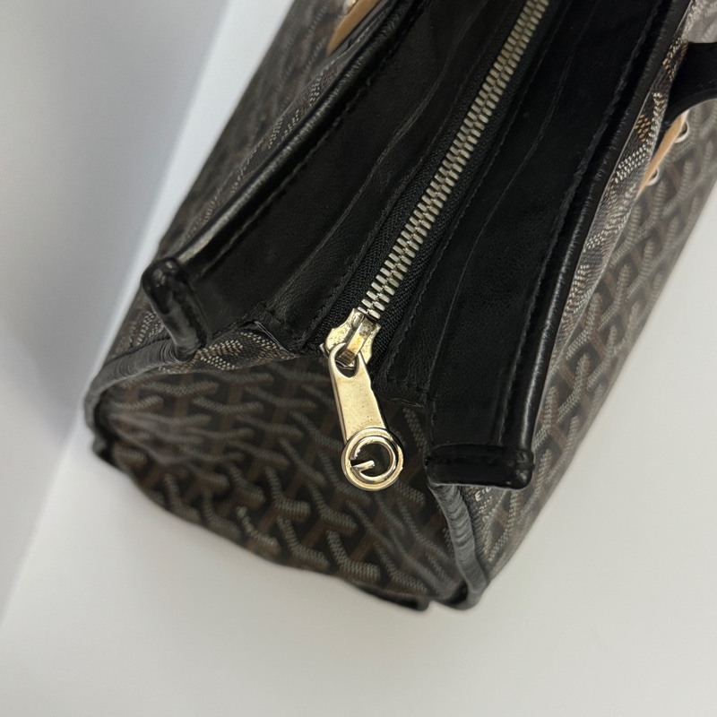 (極稀有💝 外觀超美) Goyard 戈雅 經典老花 黑色托特包-9