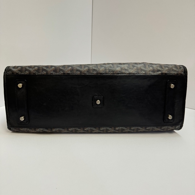 (極稀有💝 外觀超美) Goyard 戈雅 經典老花 黑色托特包-10