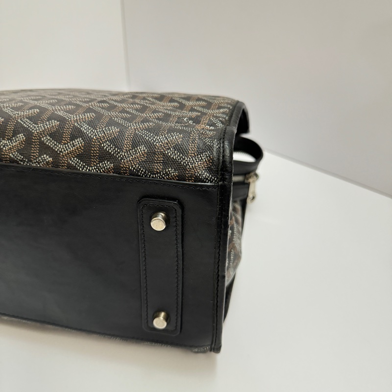 (極稀有💝 外觀超美) Goyard 戈雅 經典老花 黑色托特包-12