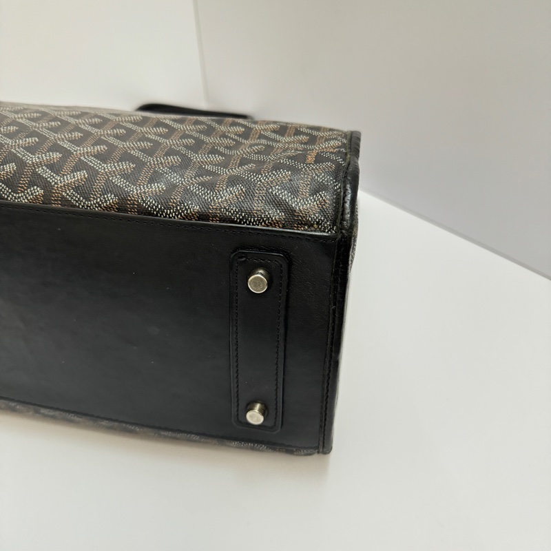 (極稀有💝 外觀超美) Goyard 戈雅 經典老花 黑色托特包-14