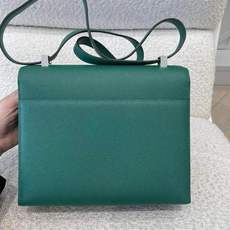 愛馬仕 孔雀綠 verrou 手搶包中號A刻-8
