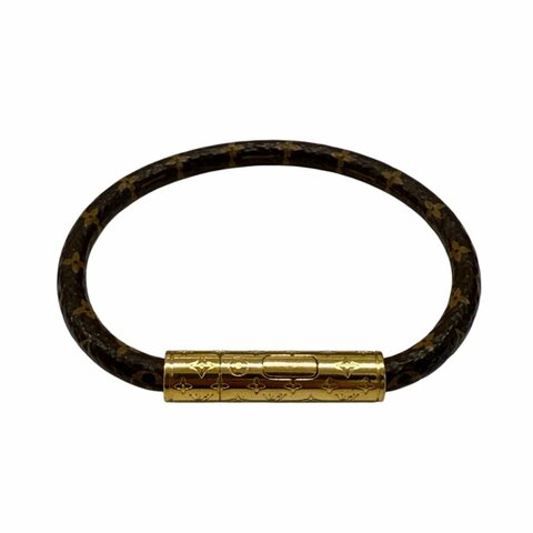 LOUIS VUITTON 棕色 PVC 經典老花 Monogram LOGO 手環