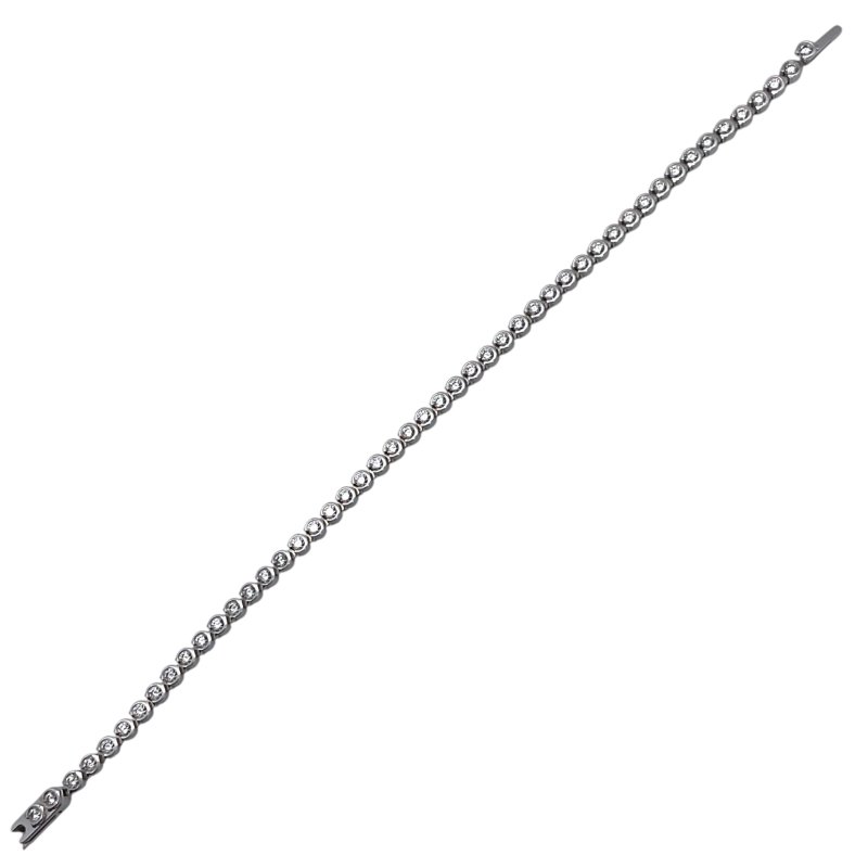 Cartier 卡地亞 18K 白金 經典 鑽石 手鏈-0