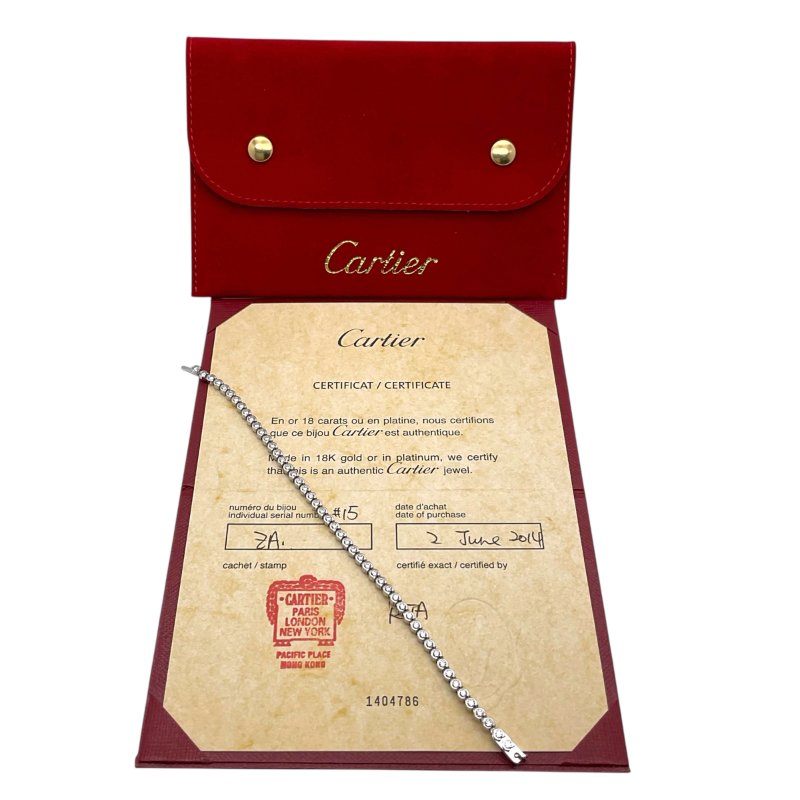 Cartier 卡地亞 18K 白金 經典 鑽石 手鏈-3