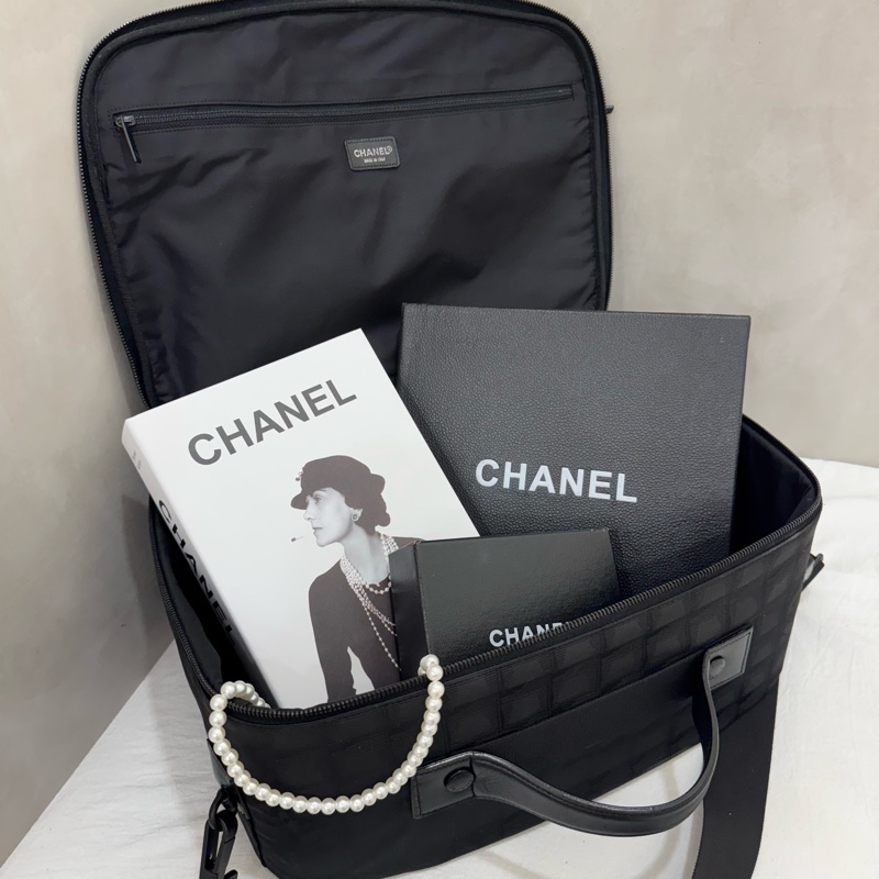 Chanel 黑色冰格旅行袋-3