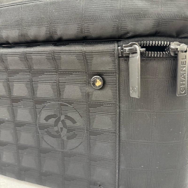 Chanel 黑色冰格旅行袋-6