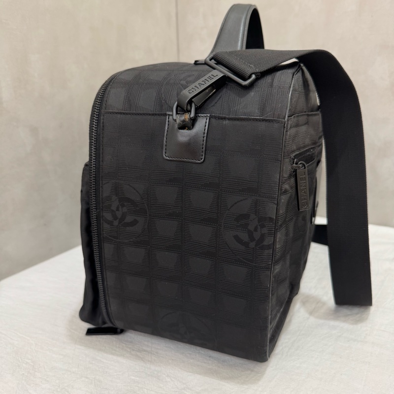 Chanel 黑色冰格旅行袋-20