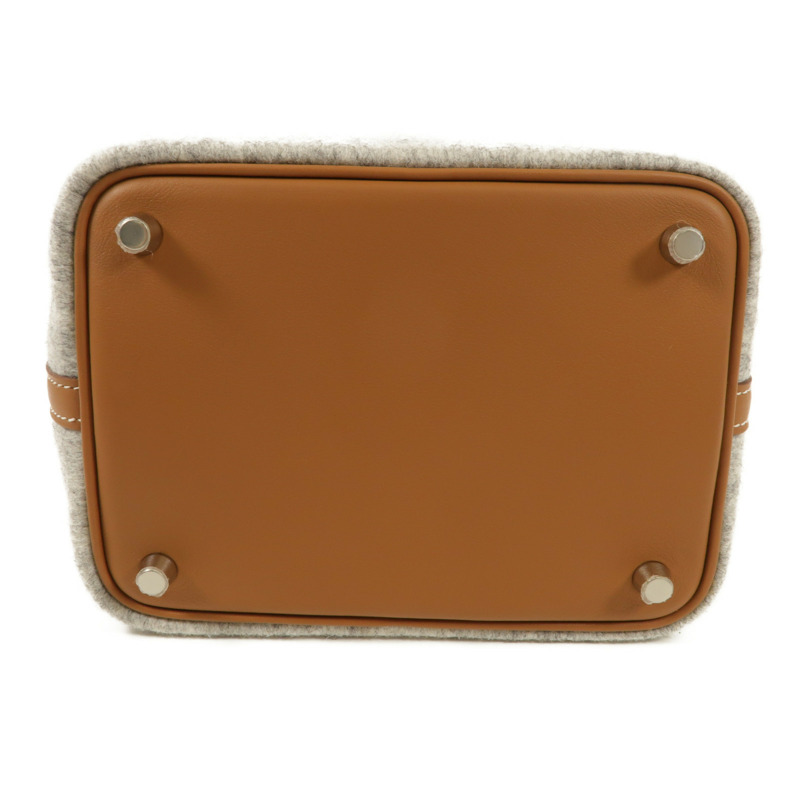 HERMES 【激減優惠】絨布Picotin Lock 18銀扣手挽袋Gris Clair-3